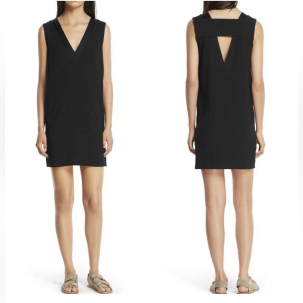 Rag & Bone Phoebe Sleeveless Shift Dress with Back Detail Black Size 8